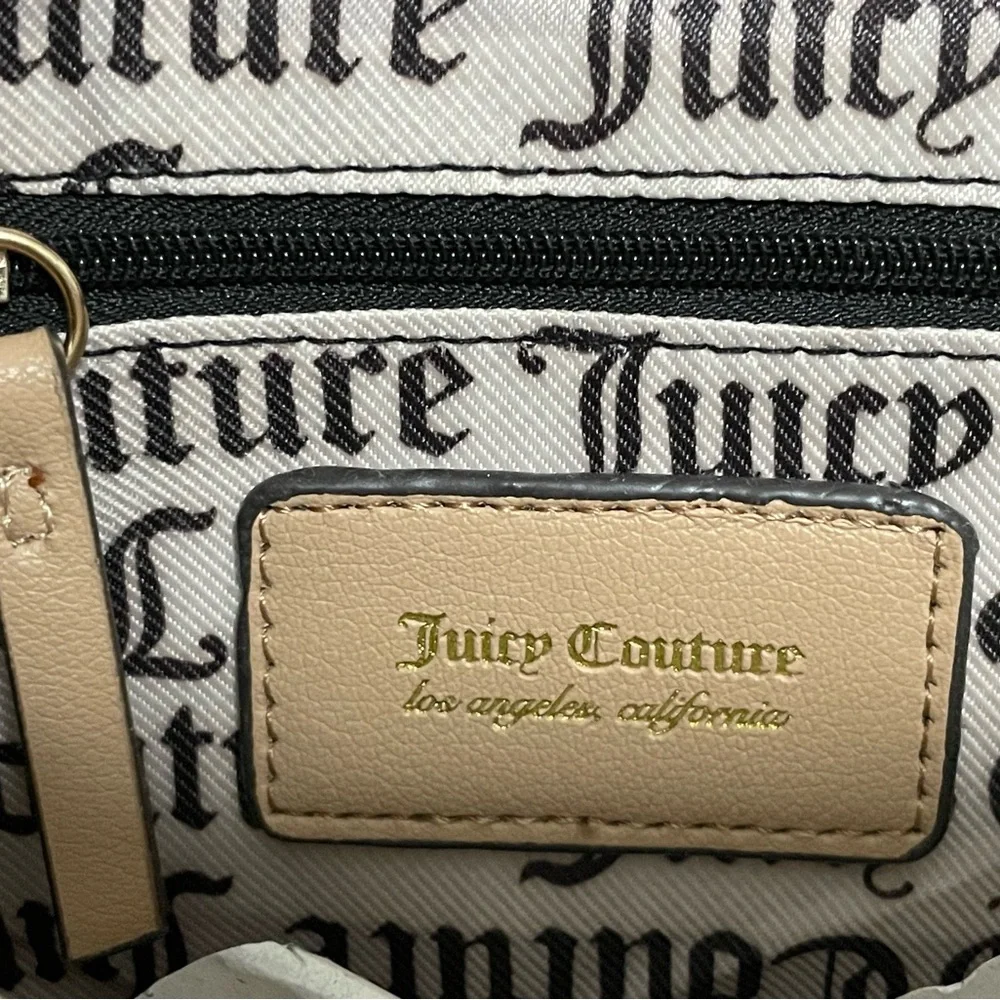 Juicy Couture Beige Hobo Bag – Designer Shoulder Purse wChain, Y2K Vintage